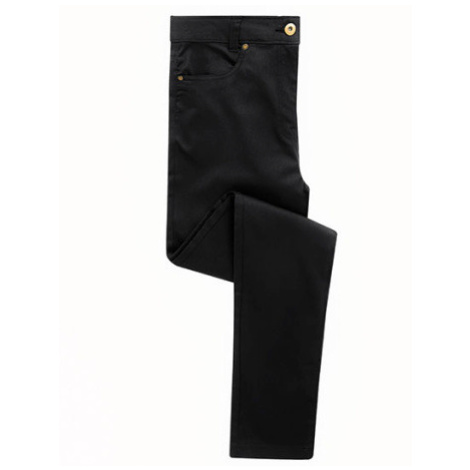 Premier Workwear Dámské chino džíny slim fit PR570 Black