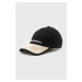 Bavlněná čepice Karl Lagerfeld černá barva, s aplikací