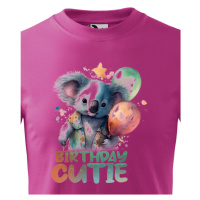 Dětské narozeninové tričko s potiskem pandy a nápisem Birthday cutie