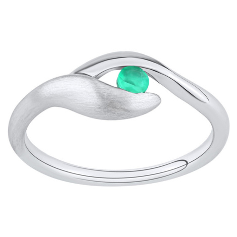 Stříbrný prsten Claire s pravým Smaragdem Silvego