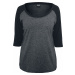 Urban Classics Ladies 3/4 Contrast Raglan Tee Dámské tričko s dlouhými rukávy charcoal/černá