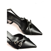 Fox Shoes S654071909 Black Short Heel Women's Shoes