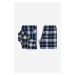 H & M - Flanelové pyžamo Regular Fit - modrá