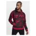 High Neck Camo Hoody - burgundy camo