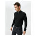 Koton Half-Zip Sweater Standing Collar Textured Long Sleeves
