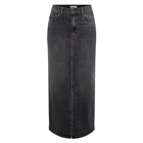 Only Noos Cilla Long Skirt - Washed Black Černá
