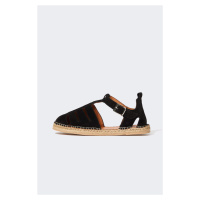 DEFACTO Women Flat Sole Slip On Leather Suede Espadrilles