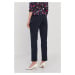Kalhoty Lauren Ralph Lauren dámské, tmavomodrá barva, střih chinos, medium waist