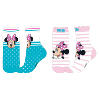 Minnie Mouse - licence Dívčí ponožky - Minnie Mouse 52349865, tyrkysová / růžový proužek Barva: 