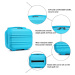 KONO Set 4 cestovních kufrů s horizontálním designem - ABS - modrá - 10L/44L/66L/96L