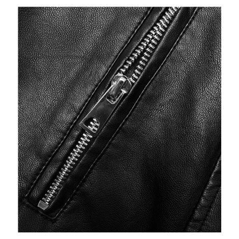 Černá bunda ramoneska s límcem (11Z8098) J.STYLE