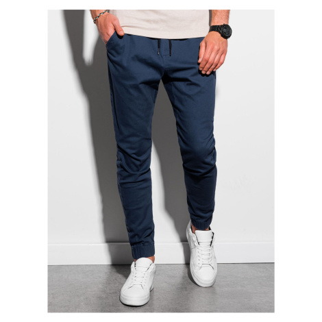 Tmavě modré pánské kalhoty Ombre Clothing P885