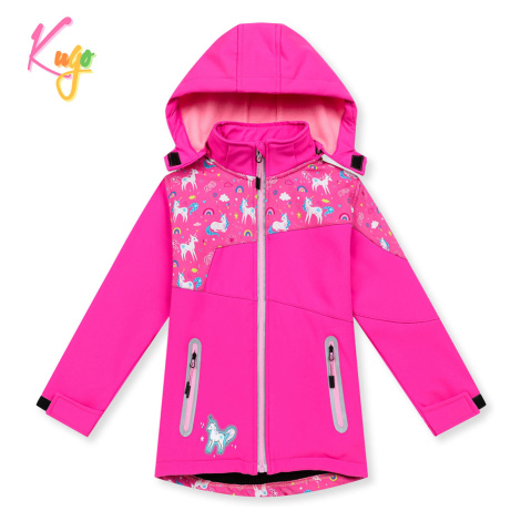 Dívčí softshellová bunda, zateplená KUGO HK5601, růžová Barva: Růžová