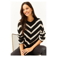 Olalook Dámský černý měkký texturovaný pletený svetr