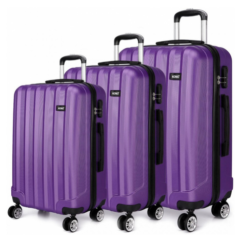 Fialový cestovní kvalitní prostorný set kufrů 3v1 Corbin Lulu Bags