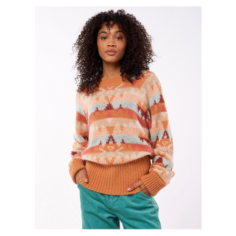 Béžovo-oranžový dámský vzorovaný svetr s příměsí vlny Rip Curl