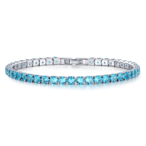Sisi Jewelry Náramek se zirkony Terzi NR1106-1-17 Světle modrá 17 cm