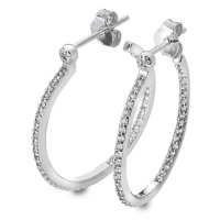 Hot Diamonds Stříbrné kruhové náušnice s diamanty Hoops Topaz DE623