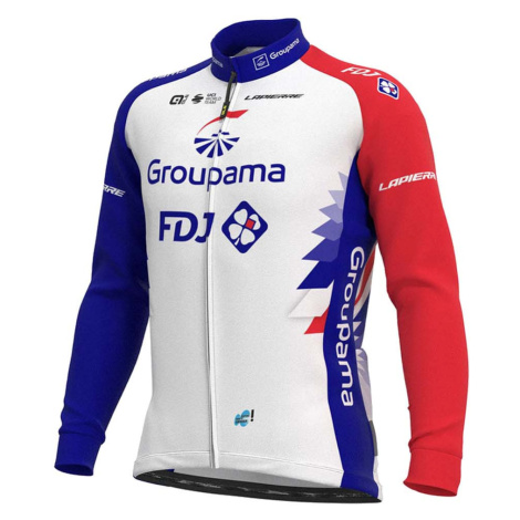 ALÉ Cyklistický dres s dlouhým rukávem zimní - GROUPAMA FDJ 2021 - červená/bílá/modrá