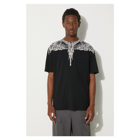 Bavlněné tričko Marcelo Burlon Icon Wings Basic Tee černá barva, s potiskem, CMAA056F24JER001100