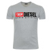 Pánské světle šedé tričko Diesel s velkým našitým logem