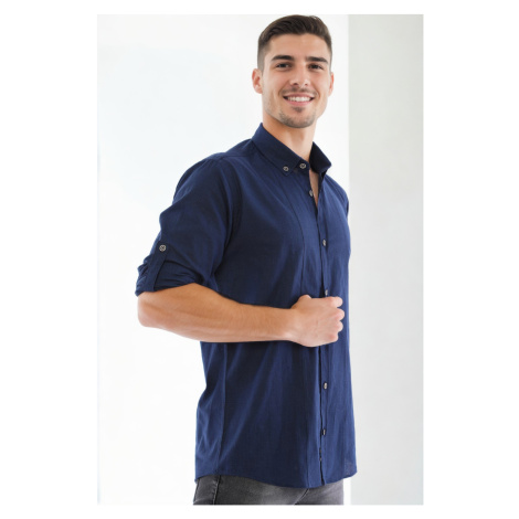 G921 DEWBERRY MEN'S SHIRT-NAVY BLUE