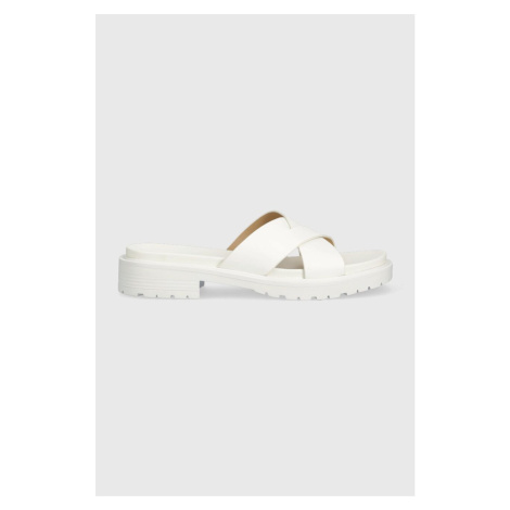 Kožené pantofle Lauren Ralph Lauren Kelsie dámské, bílá barva, 802896838001