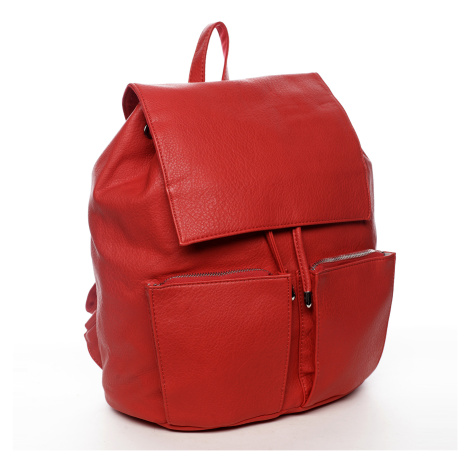 Designový dámský koženkový batoh Ilijana, červená Diana & Co