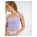 Lost Ink structured crop top with lace trim-Purple