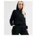 ASOS DESIGN tracksuit hoodie / slim jogger with tie in organic cotton-Black