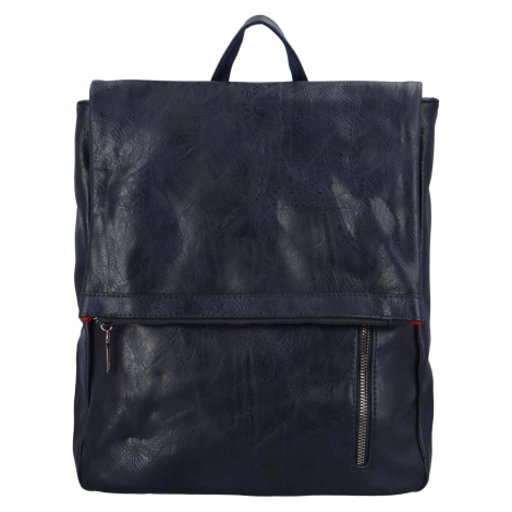 Trendy dámský koženkový kabelko-batůžek Floras, tmavě modrá INT COMPANY