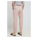 Kalhoty Medicine dámské, růžová barva, střih chinos, medium waist