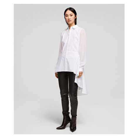 Košile Karl Lagerfeld Poplin Tunic Shirt W/ Peplum - Bílá