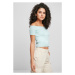 Ladies Off Shoulder Rib Tee - seablue