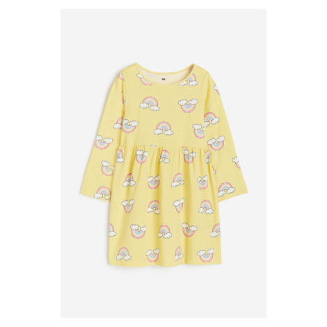 H & M - Šaty z bavlněného žerzeje - žlutá H&M