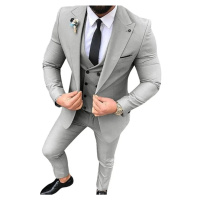 Svatební pánský oblek 3v1 sako, kalhoty a dvouřadá vesta