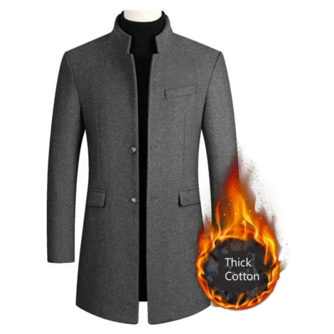 zimní kabát s dlouhým rukávem a elegantním slim střihem