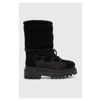 Sněhule Calvin Klein Jeans FLATFORM SNOW BOOT SHERPA WN černá barva, YW0YW01195