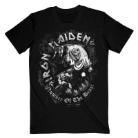 Iron Maiden Tričko Number Of The Beast Grey Tone Unisex Black