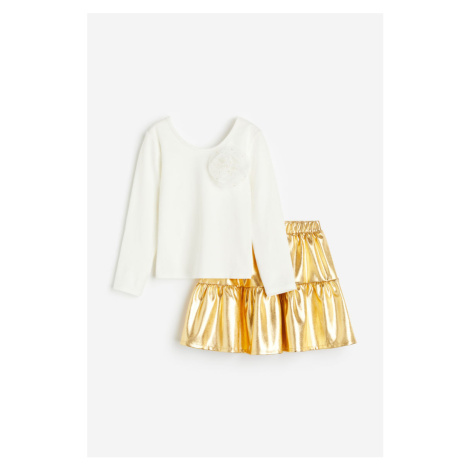 H & M - Dvoudílná souprava top a sukně - zlatá H&M