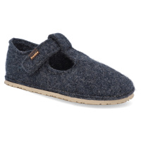 Barefoot dětské přezůvky Froddo - Flexy Wooly Dark Blue modré