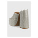 Pantofle Steve Madden Trixie-R dámské, stříbrná barva, na podpatku, SM11002263