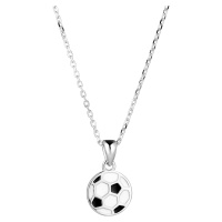 Evolution Group Stříbrný náhrdelník s přívěskem fotbalový míč 62034