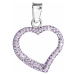 Stříbrný přívěsek s krystaly Swarovski fialové srdce 34093.3