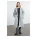 Trendyol Light Gray Regular Belted Coat