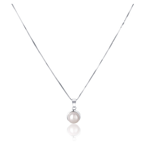 JwL Luxury Pearls Něžný náhrdelník s pravou bílou perlou JL0676 (řetízek, přívěsek)