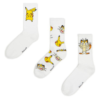 Cropp - Sada 3 párů ponožek Pokémon - Bílá