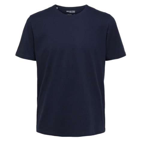 Selected Noos Pan Linen T-Shirt - Navy Blazer Modrá