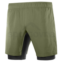 Kraťasy Salomon XA TWINSKIN SHORT M - tmavě zelená/černá