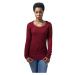 Ladies Long Wideneck Sweater - burgundy